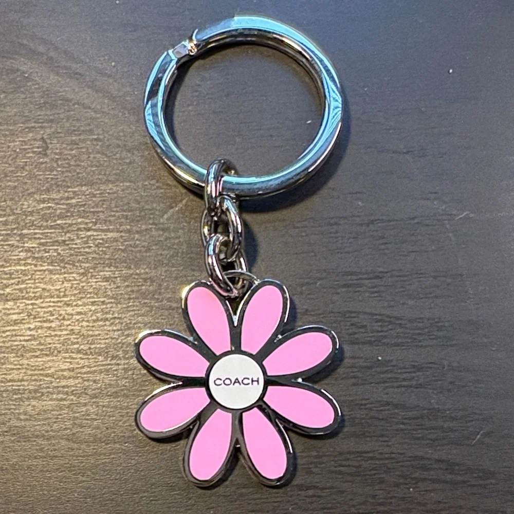 Coach Pink Floral Keyring - Picture 1 of 3